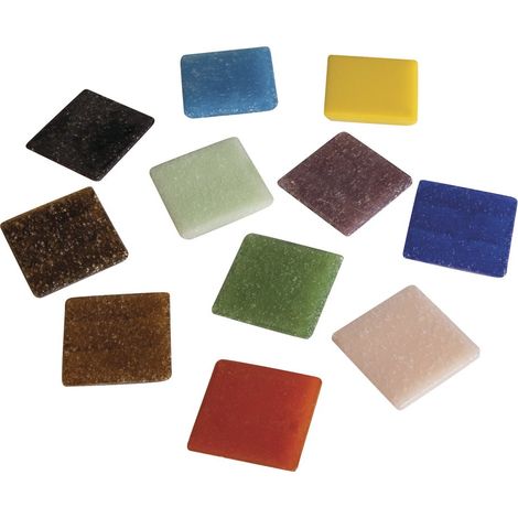 mosaïque de Verre 2 x 2 cm, Mélange de tesselles mosaïque, Seau DE 1 kg (env. 325 Pièces), Carreaux mosaïque Idéals pour la Décoration dans la Maison et à l extérieur, Multicolore, 13.3 x 13.3 x 10.8  (1/3)