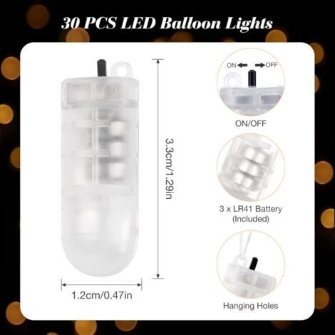 LED Lampions 30 Pièces - Mini LED Ballons Lumineux, Lanterne Papier Lumière, Décoration Noël, Saint-Valentin (Blanc Chaud, Non-Clignotante) (1/3)