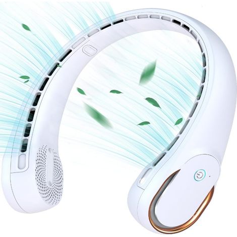 Ventilador de cuello recargable sin aspas Irovami – 4000 mAh, 3 velocidades, duración de la batería de 4 a 16 horas, funcionamiento manos libres – Ideal para deportes, viajes y actividades al aire lib (1/5)