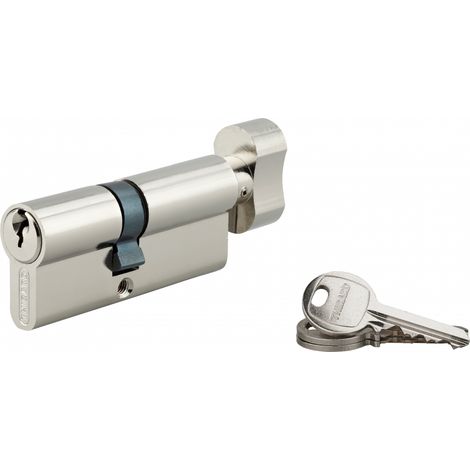 THIRARD - Cylindre de serrure à bouton SA UNIKEY (achetez-en plusieurs, ouvrez avec la même clé), 40Bx30mm, 3 clés, nickelé - THIRARD