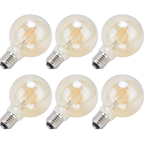 6 ampoules LED filament dimmables 4W E27 douille standard vintage lumière chaude dorée pour décoration intérieure bar 220V (1/5)