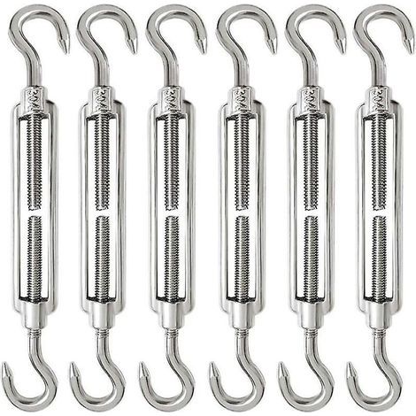 Stück M6-Kabelspannschlösser, verstellbare Kabelspannschlösserhaken und Haken aus Edelstahl 304 für Drahtspanner, Stahlseile, Spannhaken (1/5)