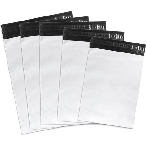 Emerson 50 sacchetti in plastica 40x50 cm Borsa con chiusura autoadesiva Bianco opaco Borse per abiti, articoli (1/4)