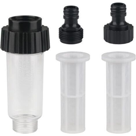 Filtre à eau Filtre pour Nettoyeur Pompe de Jardin Filtre Tuyau Arrosage avec Raccord d'eau 3/4",1 connecteurs,2 filet de filtre pour Nettoyeur Haute Pression Pompe de Jardin (1/4)