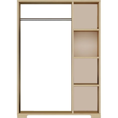 Armario estantería mueble de almacenaje con 4 compartimentos 123 x 90 x 30 cm efecto roble 030008920 (1/2)