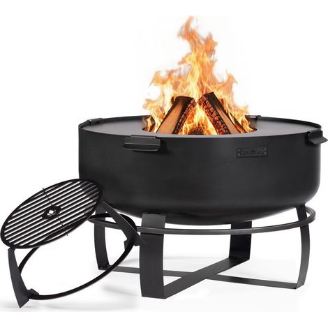 Kit Braciere da giardino "VIKING" XXL da 80 cm con piastra per griglia da 78 cm con 4 manici e griglia alta per la piastra per griglia da 78 cm (1/2)