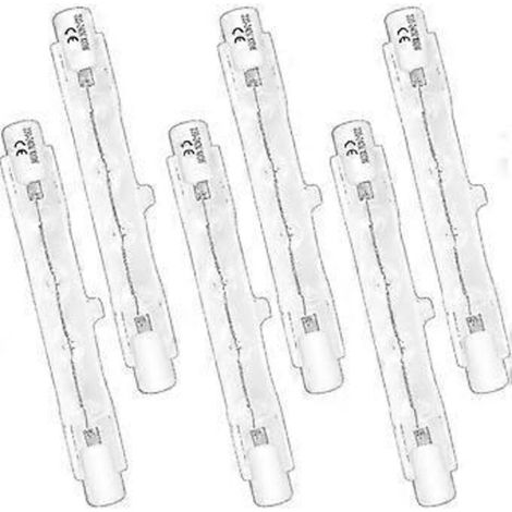 Lot de 6 lampes halogènes R7s 78 mm 100 W 230 V, tube halogène dimmable, blanc chaud 2700 K, 1500 lm, projecteur halogène linéaire, pour éclairage paysager. (1/5)