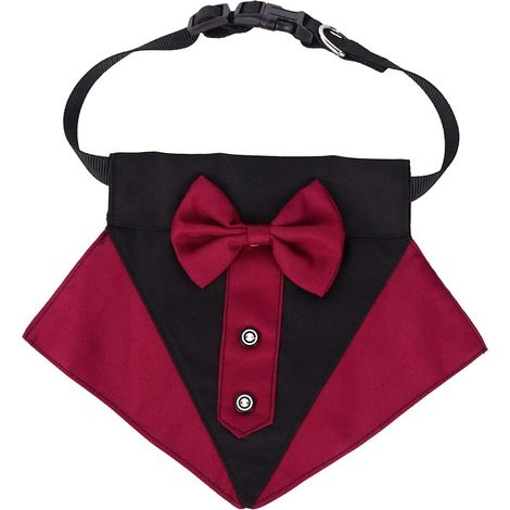 Formel Chien Smoking Bandana Chien Mariage Bandana Collier de Chien avec Noeud Papillon Réglable Petit (1/5)