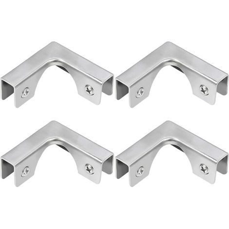 Morsetti per vetro, 4 connettori per vetro a L in acciaio inossidabile, staffe di montaggio ad angolo retto per il fissaggio di mobili per acquari senza cornice, per vetro da 5-8 mm (1/5)