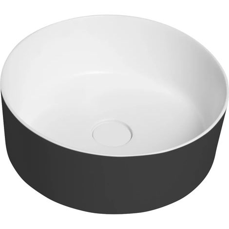 Lavabo THIN pour plan, Rockstone Ø 38 cm, Carina/blanc mat (1/3)