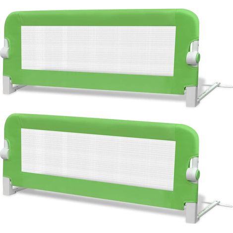Barrière de lit de sécurité pour tout-petits 2pcs Vert 102x42cm