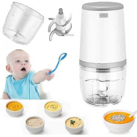 Mini mixeur pour bébé, mini robot culinaire, mixeur pour bébé 300 ml, mini hachoir électrique, mini robot culinaire rechargeable par USB, mixeur électrique pour enfants (1/5)