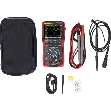 Oscilloscopio portatile 3 in 1, multimetro, generatore di segnale, 2 canali, larghezza di banda 50 MHz, frequenza di campionamento 280 MSa/s. (1/5)