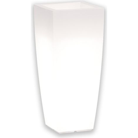 Vaso luminoso moderno di design 33x33 H70 in polimero resistente con LED multicolor con bateria per interno ed esterno - Made in Italy - Monacis (1/4)
