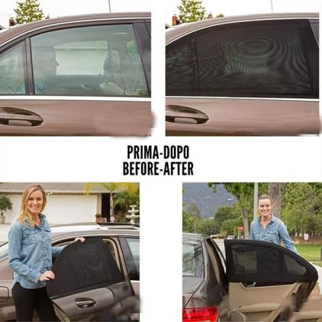 Protège-Soleil pour Bébé de Voiture Nouveau Tissu Élastique 130g/m² Tissu Premium Royal Stretch 2020 - Protégez Vos Enfants,2 piece (1/4)
