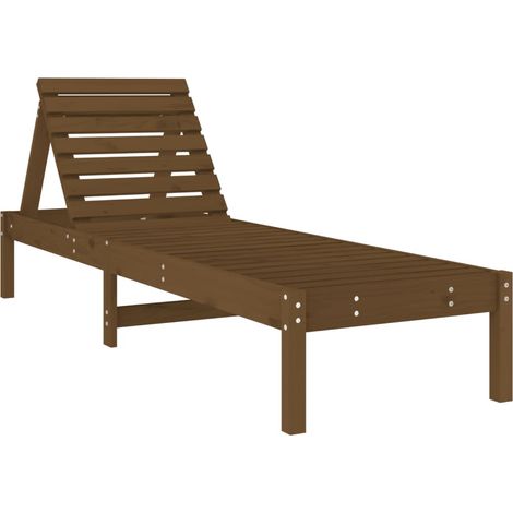 Maison Exclusive - Tumbona de madera maciza de pino marrón miel 1