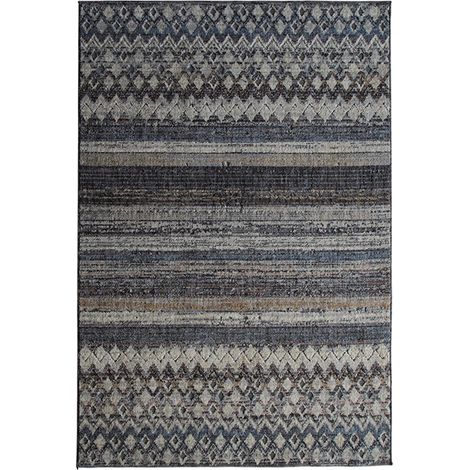 RECYCLE HORIZON - Tapis extra-doux motif horizon gris noir beige 160x230 (1/5)
