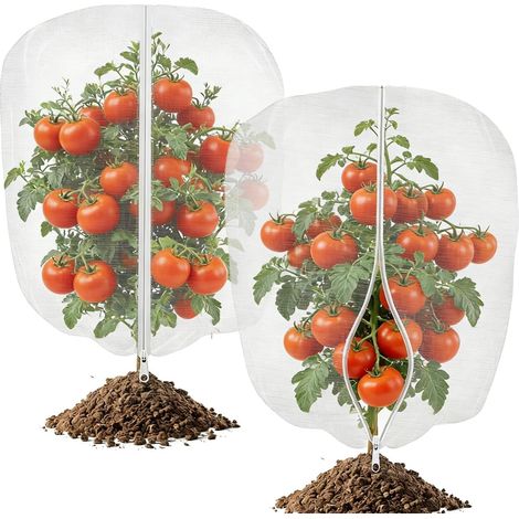 Juego de 2 redes de jardín de malla con cremallera y cordón ajustable – 0,8 x 1,2 m (red para pájaros) (1/5)