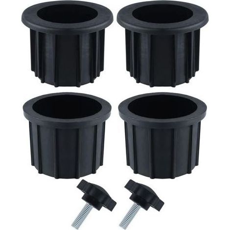 Lntyq ensembles (6 pièces) d'accessoires de parasol de balcon, 4 anneaux de trou de parapluie et 2 vis de bouton à main, accessoires de support de parapluie pour terrasses de balcon de table de patio (1/5)