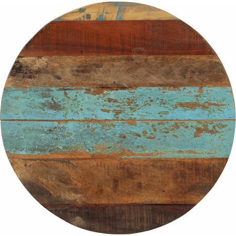 Plateau de table rond 60 cm en bois de récupération massif, 15-16 mm, avec 2 supports - PANGIVO (1/5)