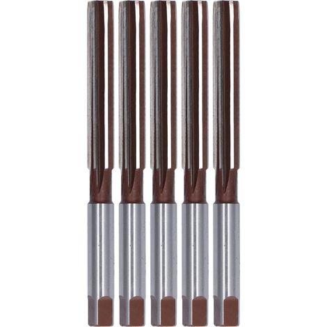 10 Pièces Alésoirs à Main 6 Rainures Droites Système Américain 9SiCr Outillage 3/8 Pouce Brun Rouge (1/5)