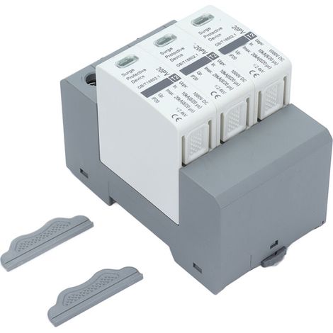 Dispositif de protection contre les surtensions 3P pour foudre photovoltaïque 10-20 kA 1000 V CC (1/5)