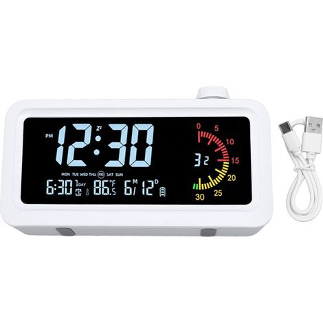 Reloj Despertador Digital con Pantalla a Color, Temporizador y Termómetro, Recargable USB-C Silencioso – Ideal para Dormitorio y Oficina (1/5)