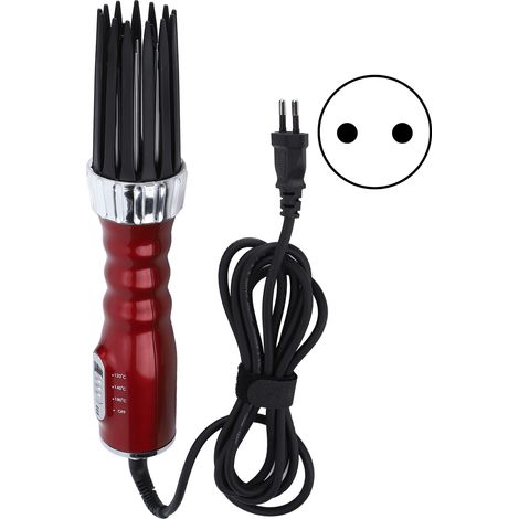 Sèche-cheveux 550W Double Usage Humide Sec Peigne Coiffant Boucleur 3 Réglages Rouge Prise UE 220V (1/5)