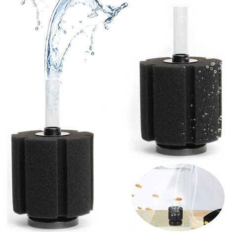 QAZQA 2 pièces Filtre Maille Protection, Filtre à éponge Filtre à air d'aquarium, Filtre à éponge biochimique pour Aquarium, réservoir de Poissons (1/5)