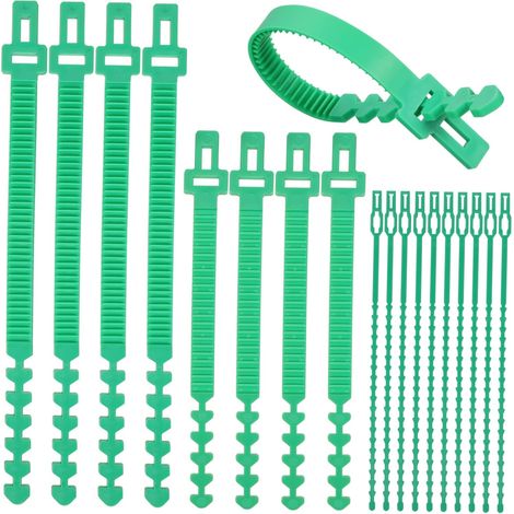 Sangles d'Attache pour Arbre 18 Pièces Vertes en Plastique de Tuteurage Usage Jardinage, Maintien des Branches, Finition Solide, Résistant à L'Usure, Usage Quotidien en Extérieur (1/5)