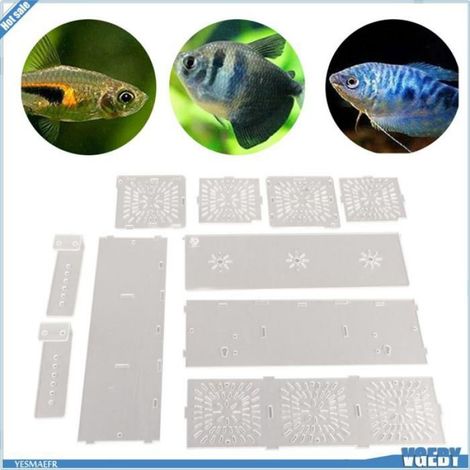 Ashata Boîte d'isolation de poissons Boîte d'isolation d'élevage d'aquarium transparente en acrylique, support animalerie aquarium (1/5)
