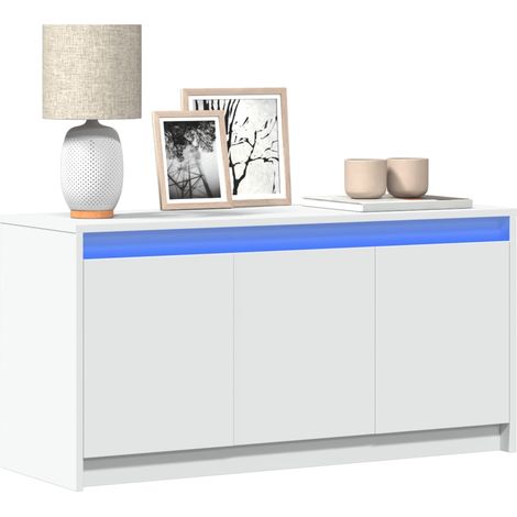 vidaXL Mobile Porta TV con LED Bianco 100x34x50 cm in Truciolato