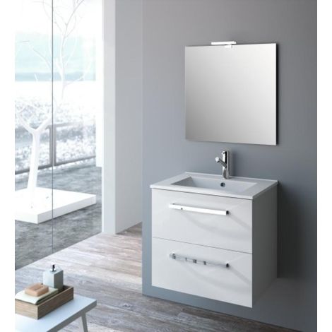 Plan vasque double 1200 mm VINCI en céramique fine blanc brillant Réf. 15459 (1/5)