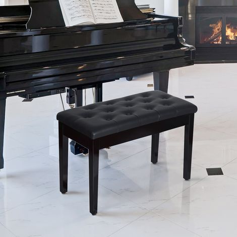 Noir 76x36x50 cm - Tabouret de piano Banc de clavier doté de espace de rangement sous le siège en cuir synthétique