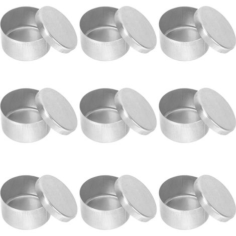 9pièces Boîtes Aluminium Rondes pour Échantillonnage et Pesée Sol Contenants Vides Empilables pour Laboratoire et Recherche Léger et Surface Lisse et Polie (1/5)
