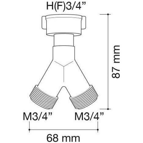 DUPLICADOR GRIFO ROSCA 3/4"-3/4". BLIST. - EHLIS (1/2)