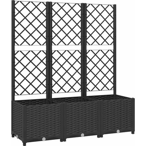 Maison Exclusive - Fioriera da giardino con traliccio nera 120x40x136 cm PP (1/5)