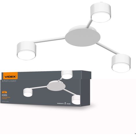 Plafonnier Videx pour 3 ampoules GX53 VL-SPF20B-W (1/4)