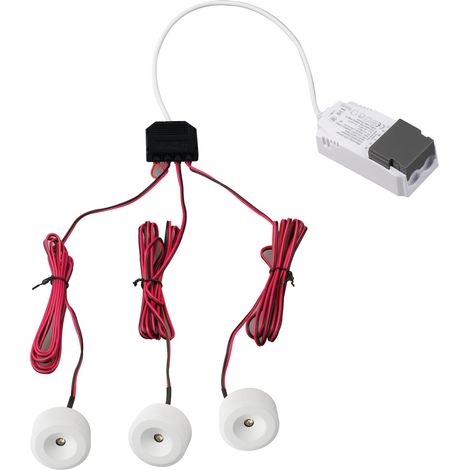 Kit 3 spots S40 alu blanc LED 6,5W 3x90lm 3000K 50000h dimmables ARIC 51842