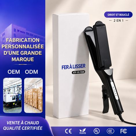 Fer à lisser pour cheveux secs et humides 35W lisseur noir 10 niveaux de température 360 g – Livraison gratuite (1/5)