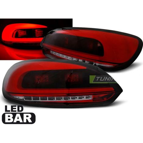 Paire de feux arriere VW Scirocco 3 08-14 LED BAR rouge fume (1/4)