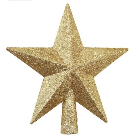(20×19×2,5 cm, gold) Glitzernder sternförmiger Weihnachtsbaumschmuck