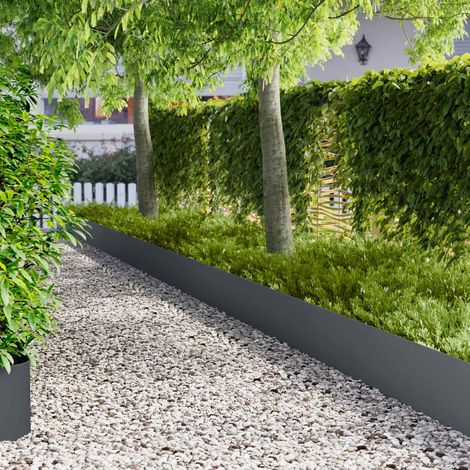 Teenpull – Raseneinfassung 10 Stk. 100 x 22 cm Stahl Anthrazit (1/5)