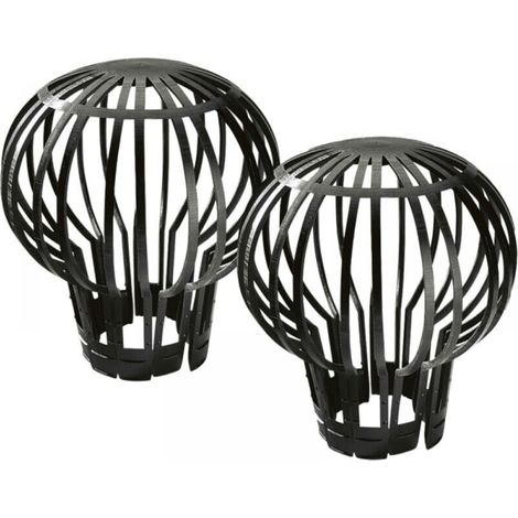 2pcs Black Plastic Roof Floor Drain Drain Outlet Anti-blocking Round Mesh Cover (1/4)