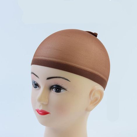 Packung mit 12 hellbraunen Perückenhauben für Damen und Herren (1/5)