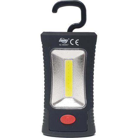 Torcia led portatile gancio calamita batterie lampada lavoro emergenza te-b0007