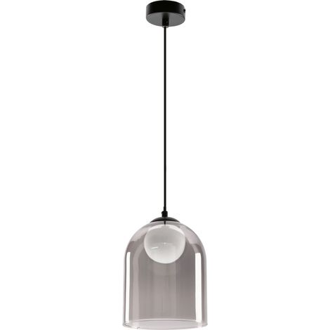 Suspension moderne noire verre fumé boule G9 Candellux (1/5)