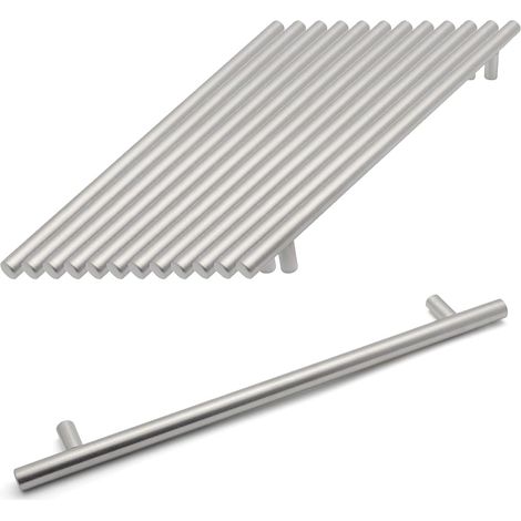 Maniglia per cassetti di mobili, in metallo, 288 mm, 15 pezzi, colore argento.