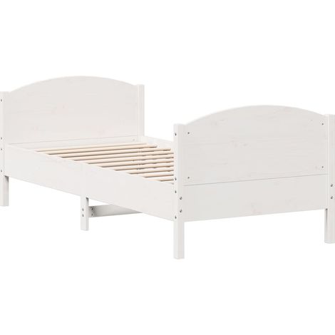 Maison Exclusive - Letto senza Materasso Bianco 75x190 in Legno Massello di Pino