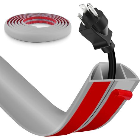 Passe Cable Sol Cache Fil Électrique Auto-Adhésif 3M - Petit Canal de Câble Flexible en PVC pour Bureau, Maison, Concert - Protection des Fils et Prévention des Trébuchements (1/5)